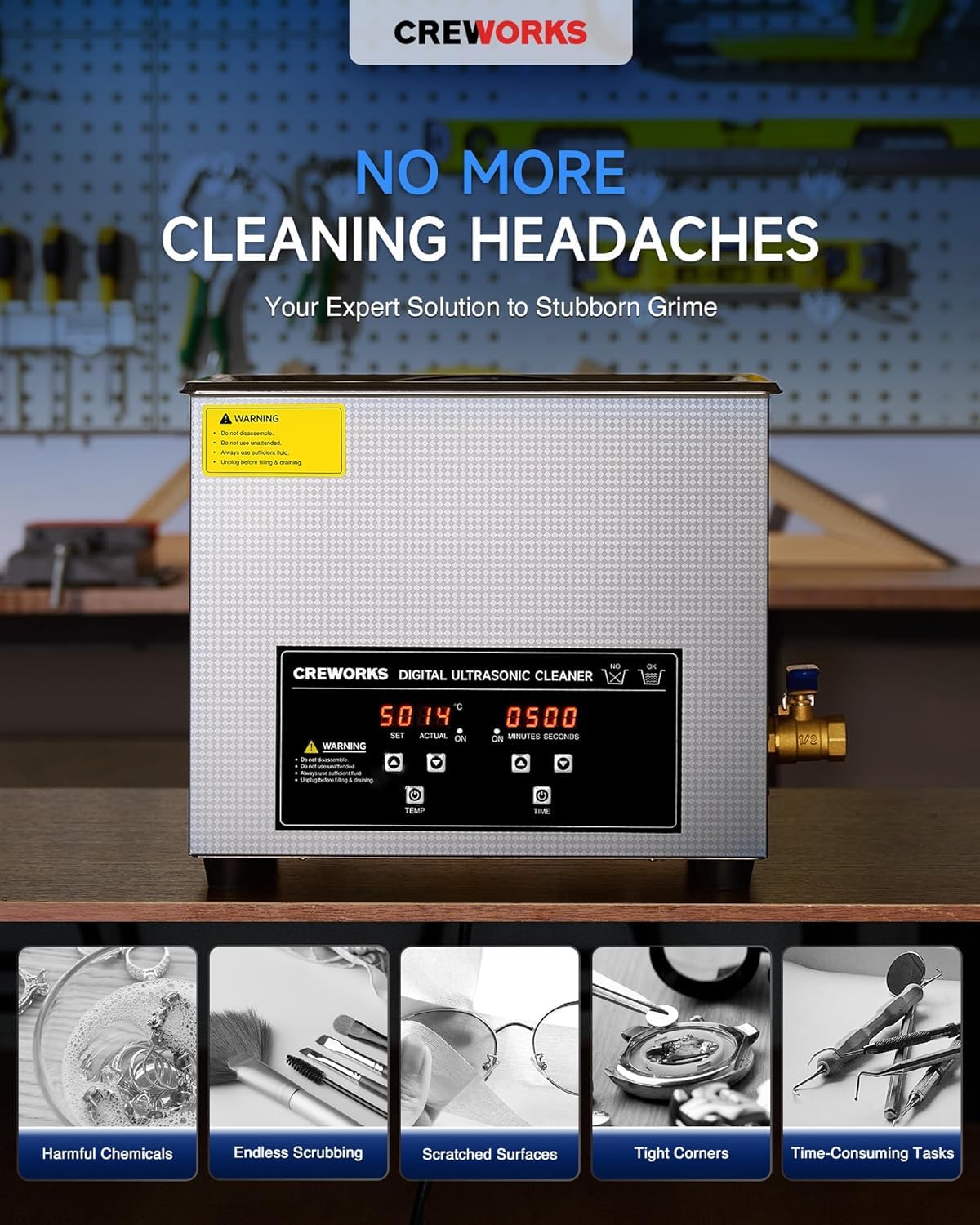 10L Heated Ultrasonic Parts Cleaner for Valve Bodies view 2