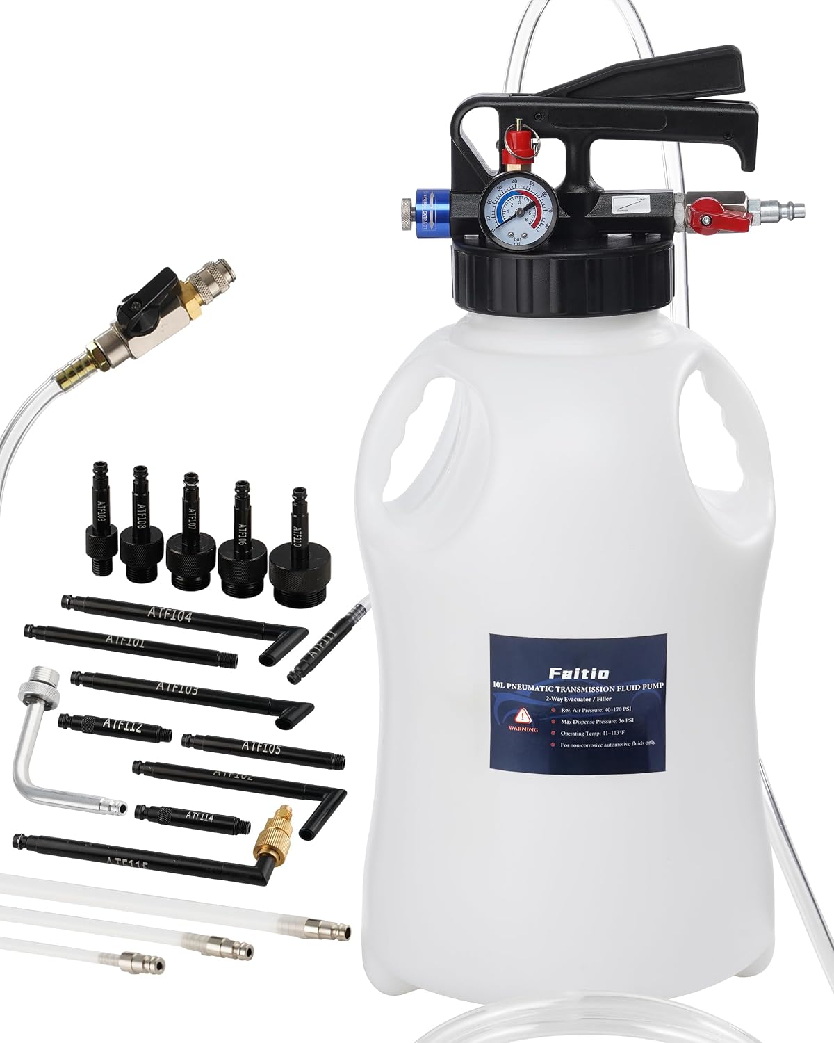 10L Pneumatic ATF Fill and Extraction Pump, 15 Adapters
