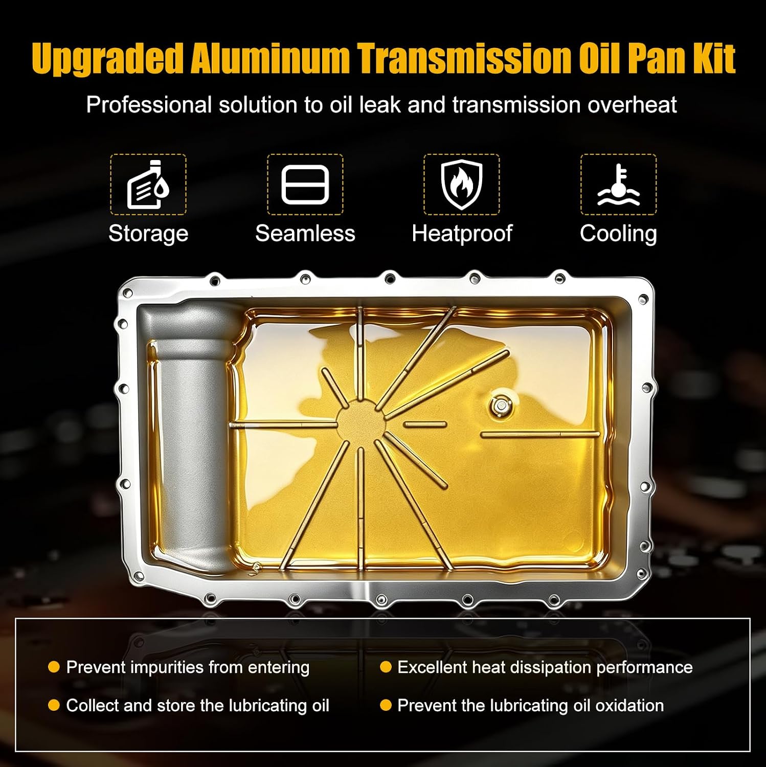 10R80 Aluminum Transmission Pan Kit with Filter, 265-897 view 3