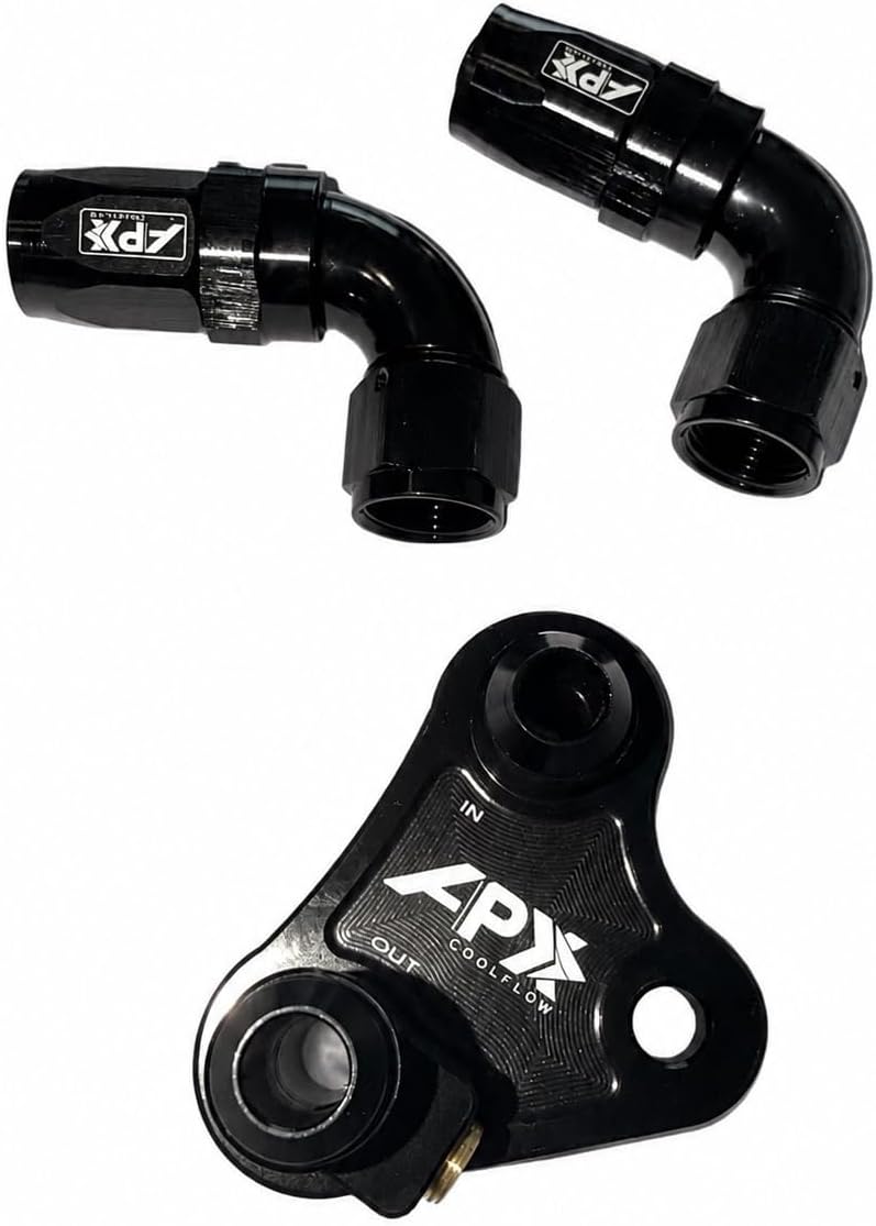 10R80 Transmission Cooler Port Adapter Kit -8AN 90 Degree