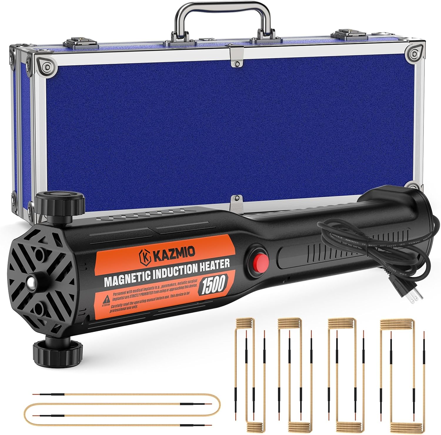 1500W Magnetic Induction Heater Kit, 10 Coils and Case