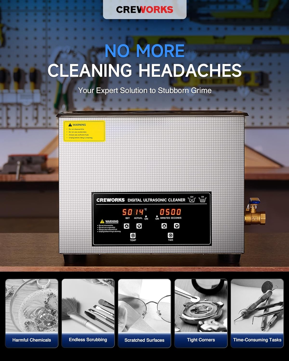 15L Heated Ultrasonic Parts Cleaner for Valve Bodies view 2