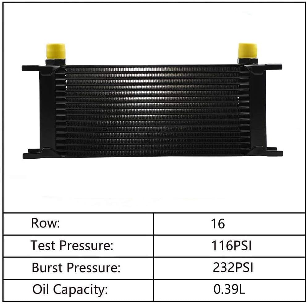 16-Row Stacked Plate Transmission Oil Cooler Kit 10AN view 3