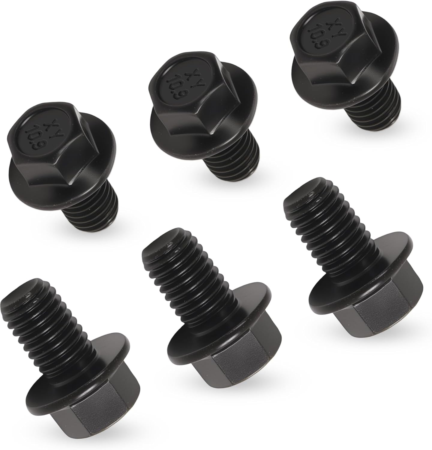 6-Piece 2307304 Torque Converter Bolt Set for GM 4L60E, 4L65E, 4L70E, 4L80E, 700-R4 and 200-4R (Grade 10.9, M10-1.5 x 16mm)