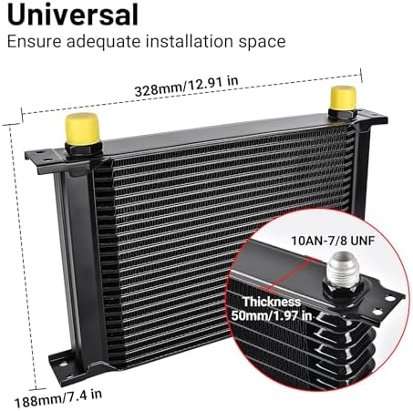 25-Row Stacked Plate Transmission Oil Cooler 10AN view 3