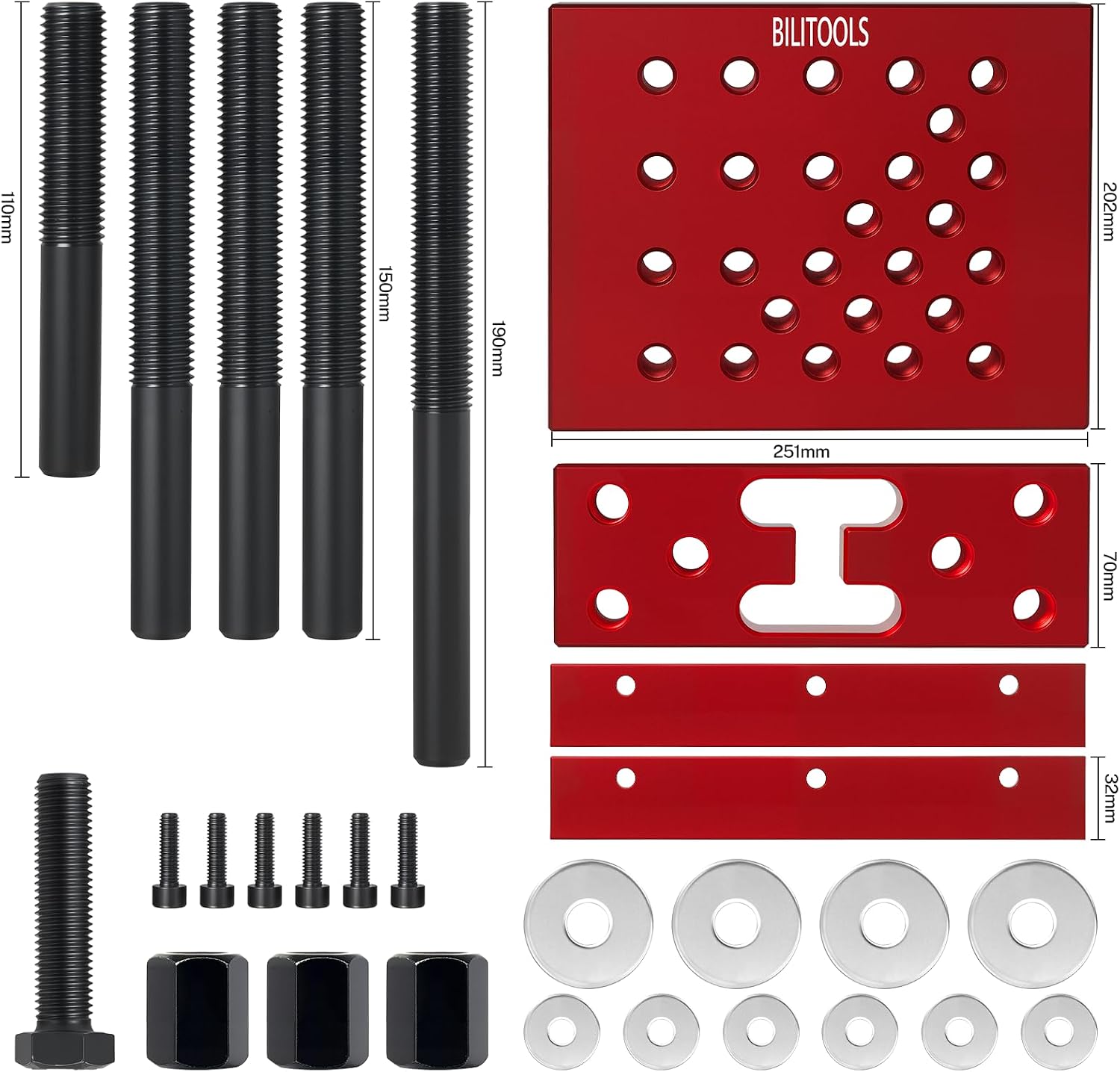 30 Ton Hydraulic Shop Press Support Block and Plate Kit view 2