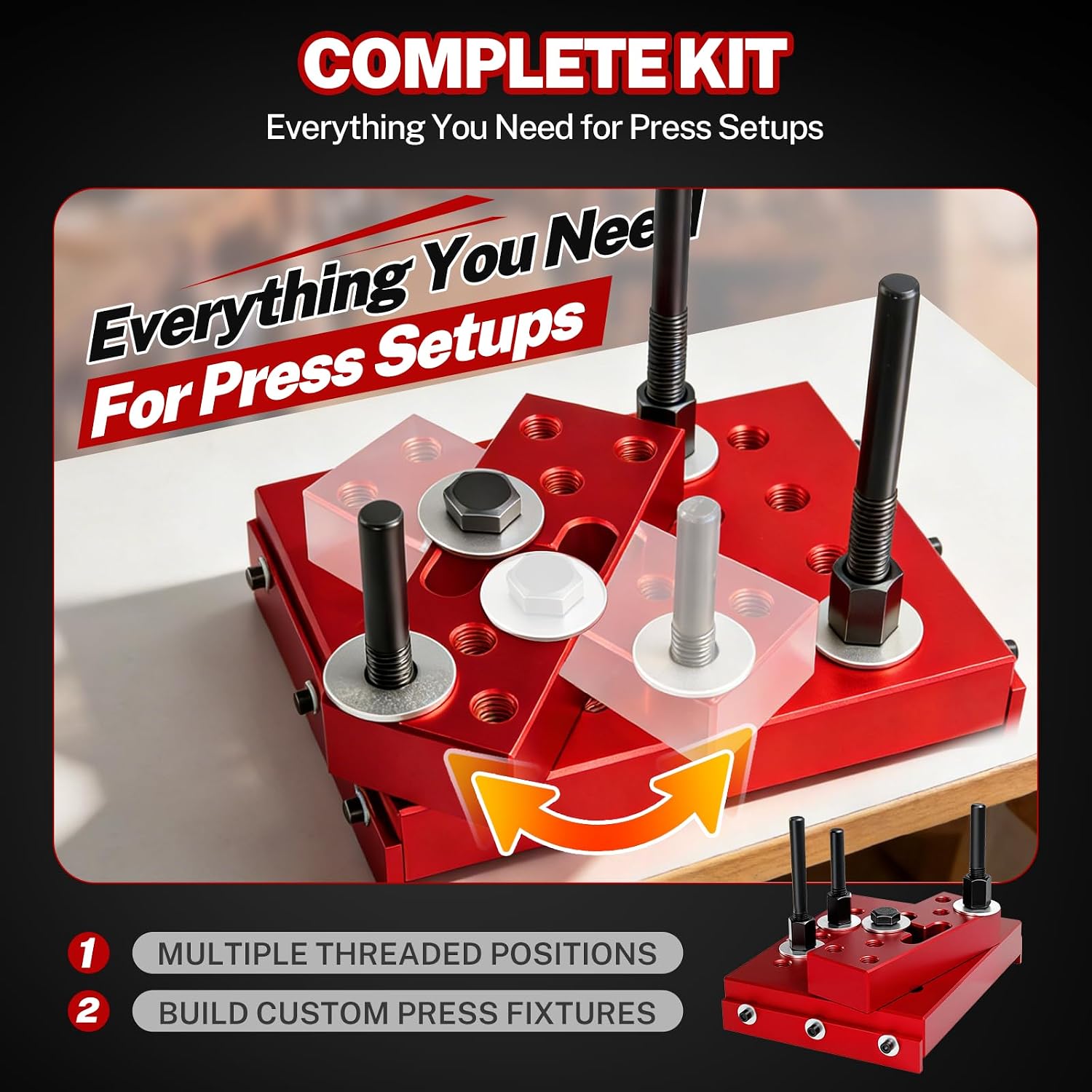 30 Ton Hydraulic Shop Press Support Block and Plate Kit view 3