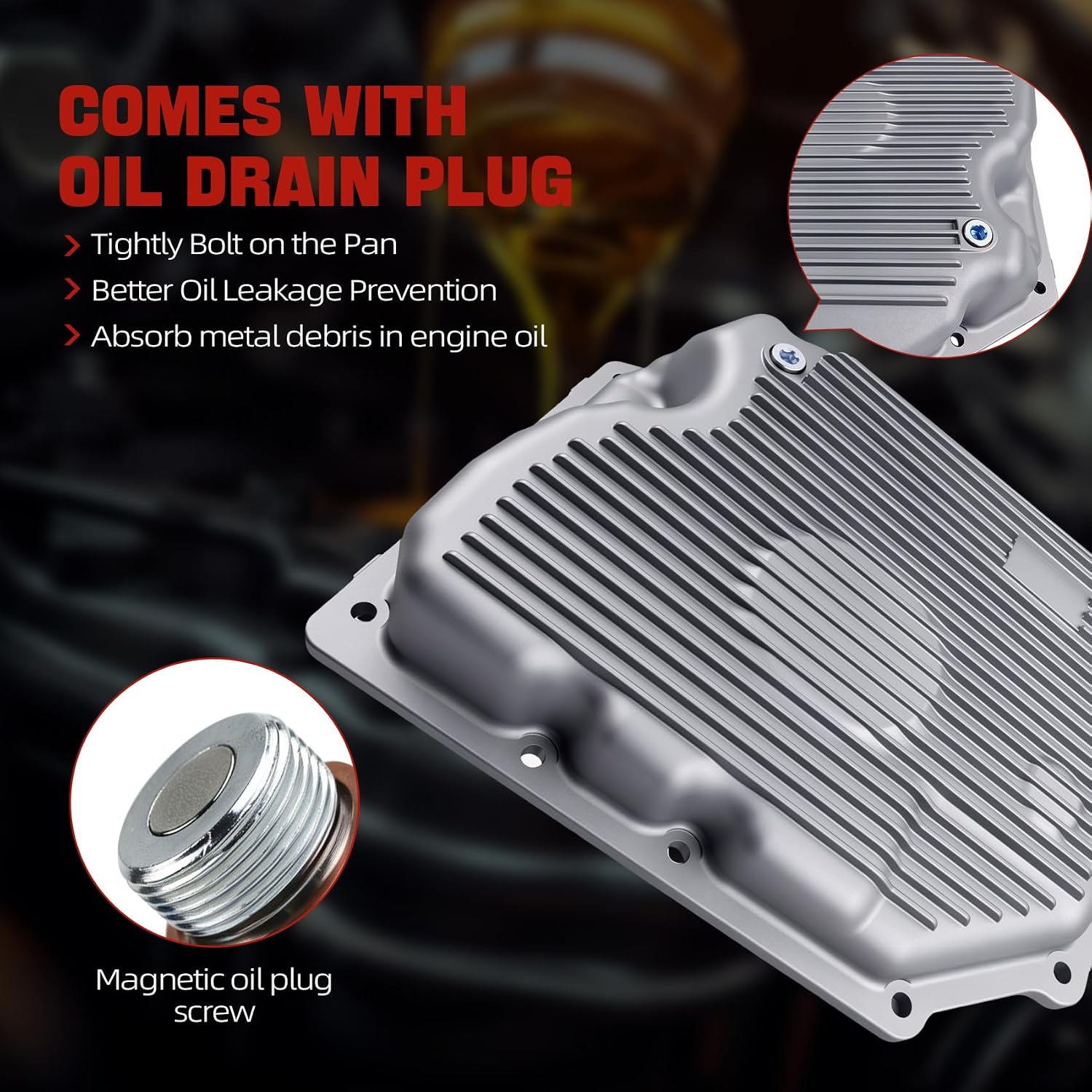 42RLE Aluminum Transmission Pan Kit with Filter 265-818 view 3