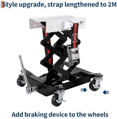 450 lb Scissor Lift Transmission Jack with Brake Casters view 3