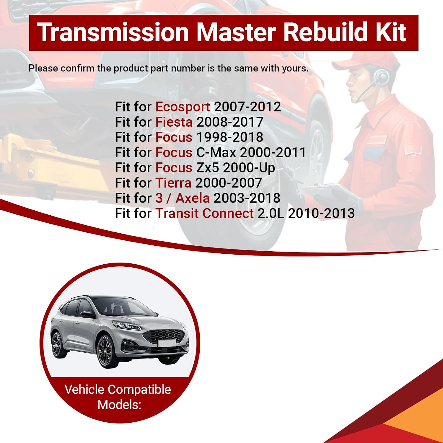 4F27E Master Rebuild Kit with Band and Filter for Ford Focus view 3