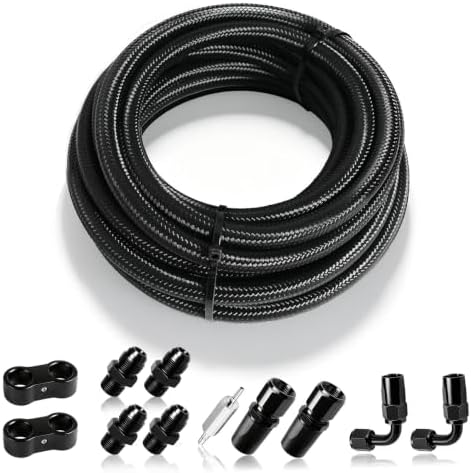 4L60E 6AN Braided Transmission Cooler Line Kit, 20 ft view 2