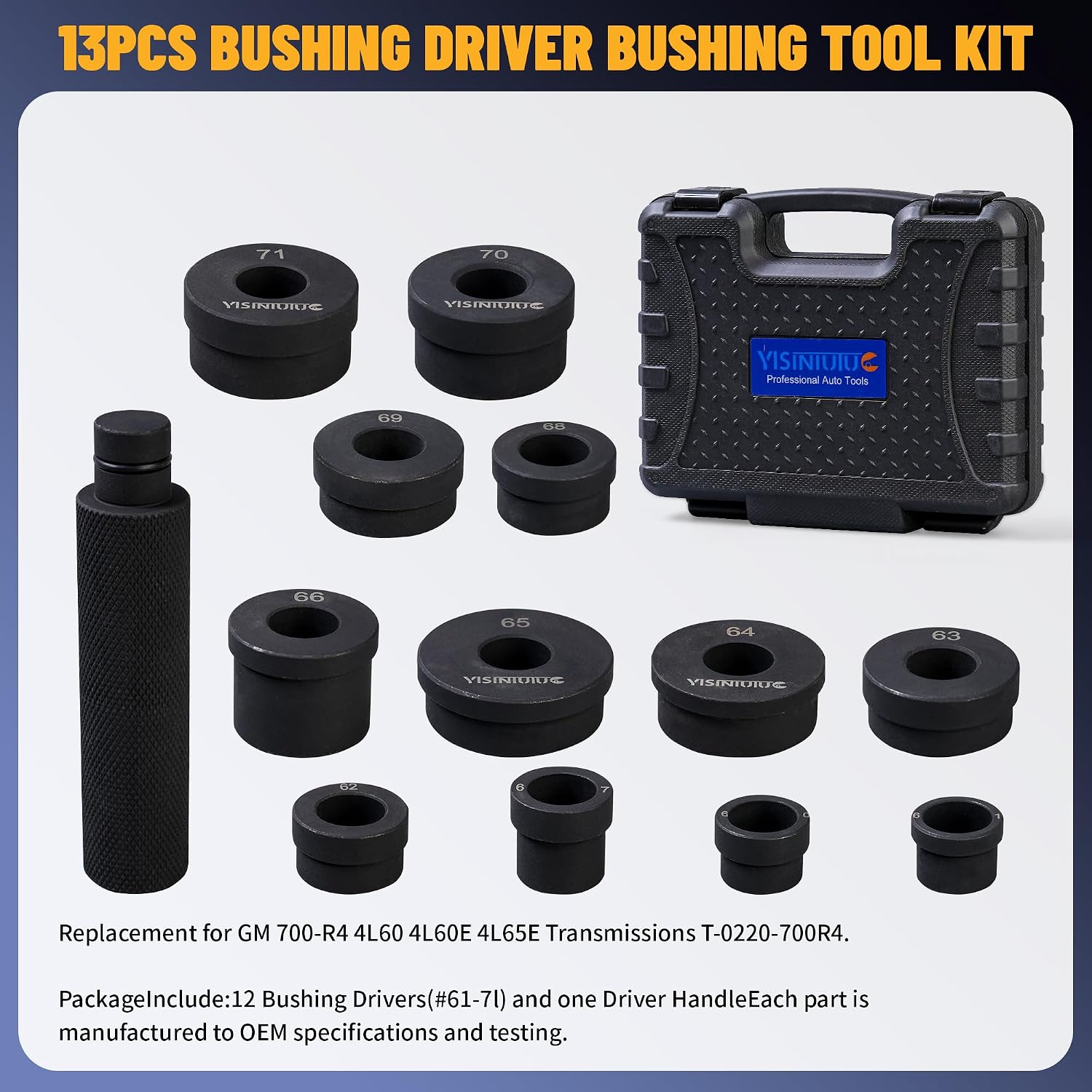 4L60E Master Bushing Driver Set, 13-Piece T-0220 Style view 2