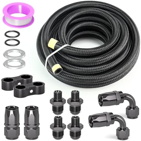 4L60E 8AN Braided Transmission Cooler Line Kit, 15 ft