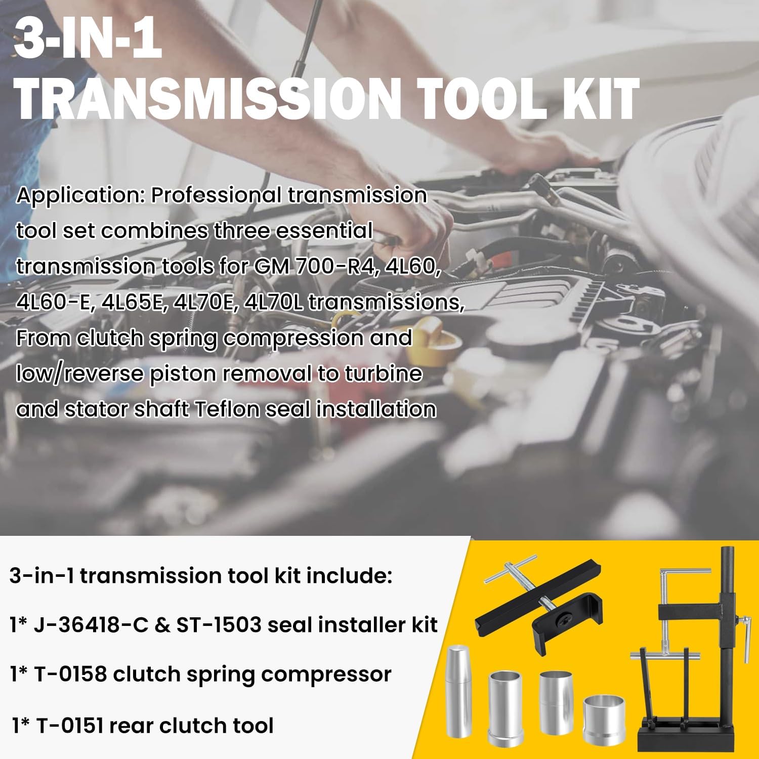 4L60E Clutch Spring Compressor and Seal Resizer Tool Set view 2