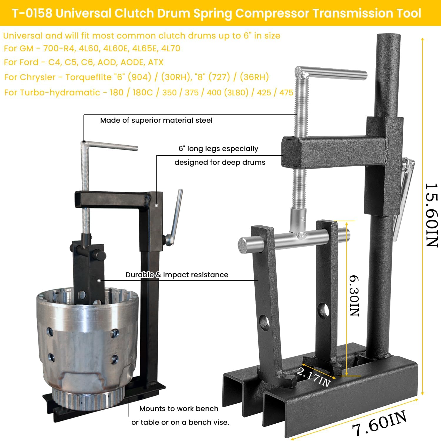 4L60E Clutch Spring Compressor and Seal Resizer Tool Set view 3