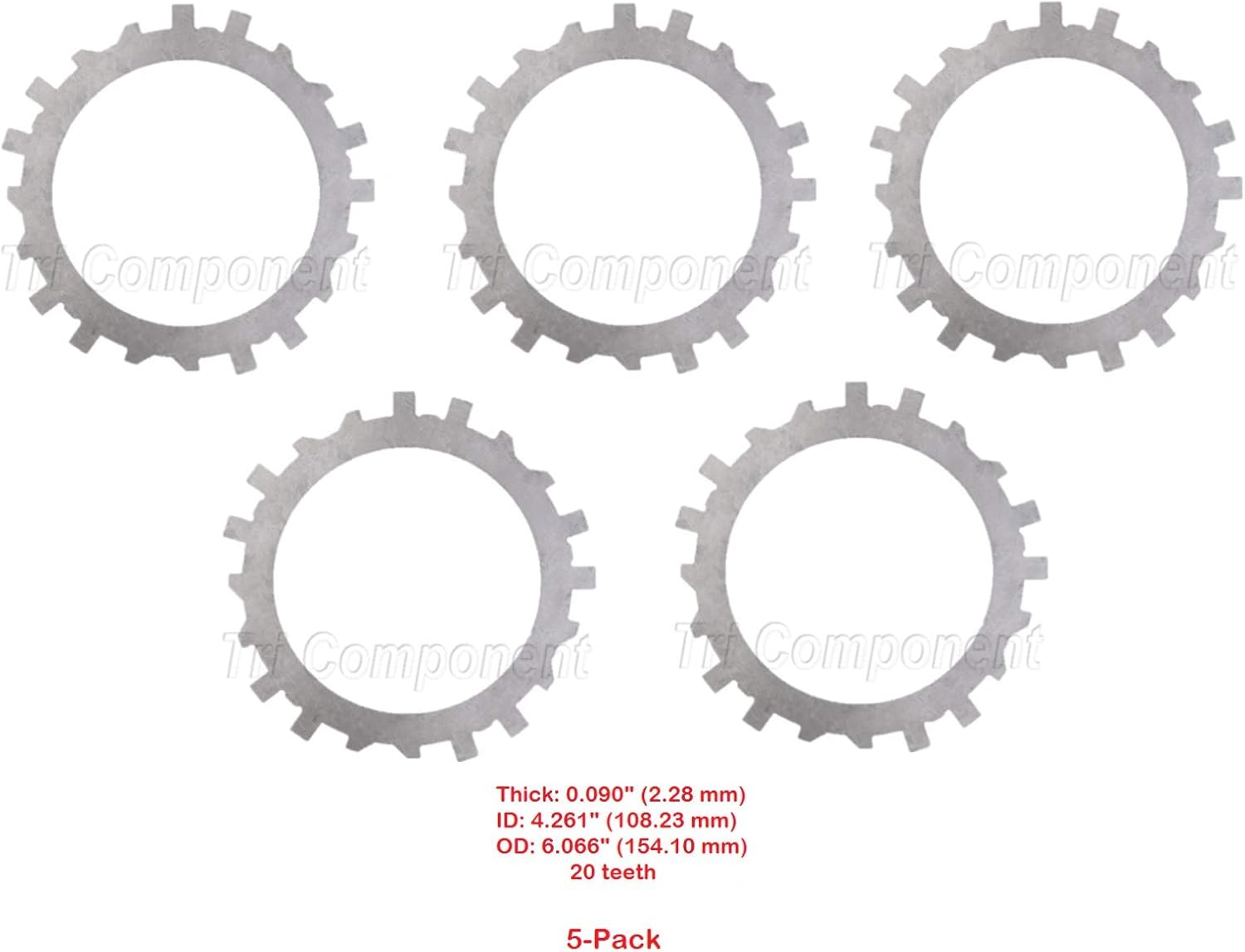 4L60E Forward Clutch Steel Plates, 0.090 in, 5-Pack view 2