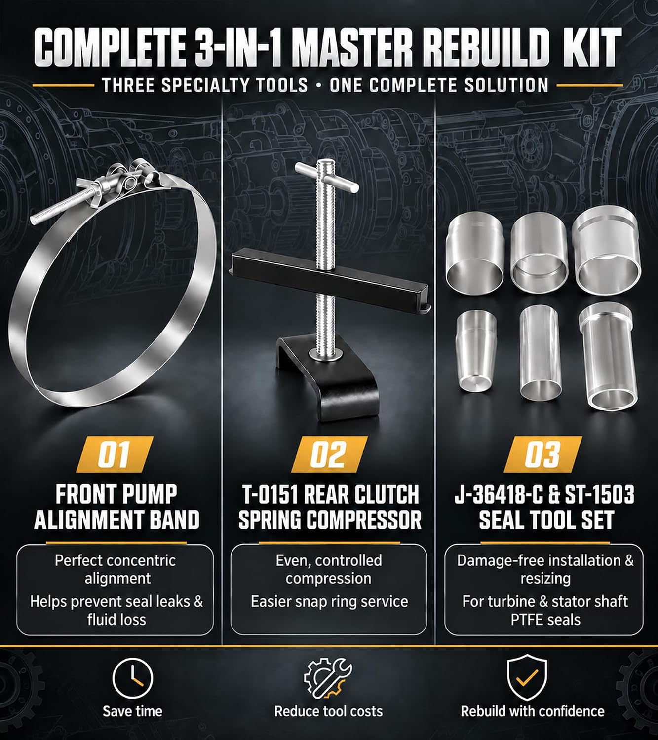 4L60E Rebuild Tool Kit: T-0151, Pump Band and Seal Resizer view 3