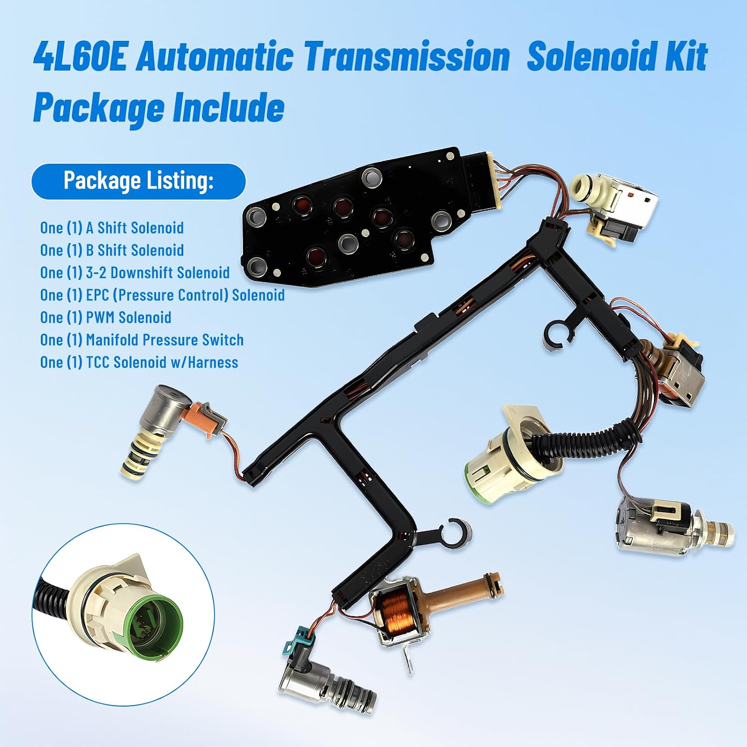 4L60E Transmission Solenoid Kit with Harness 7-Piece view 3