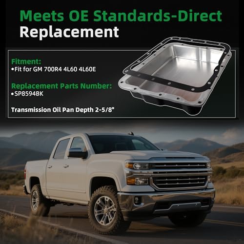 4L60E Transmission Oil Pan with Drain Plug and Gasket view 2
