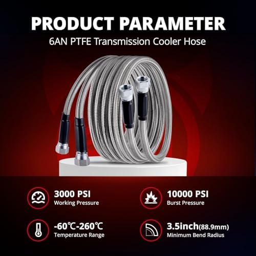 4L80E 6AN PTFE Transmission Cooler Line Kit, 70 Inch view 3
