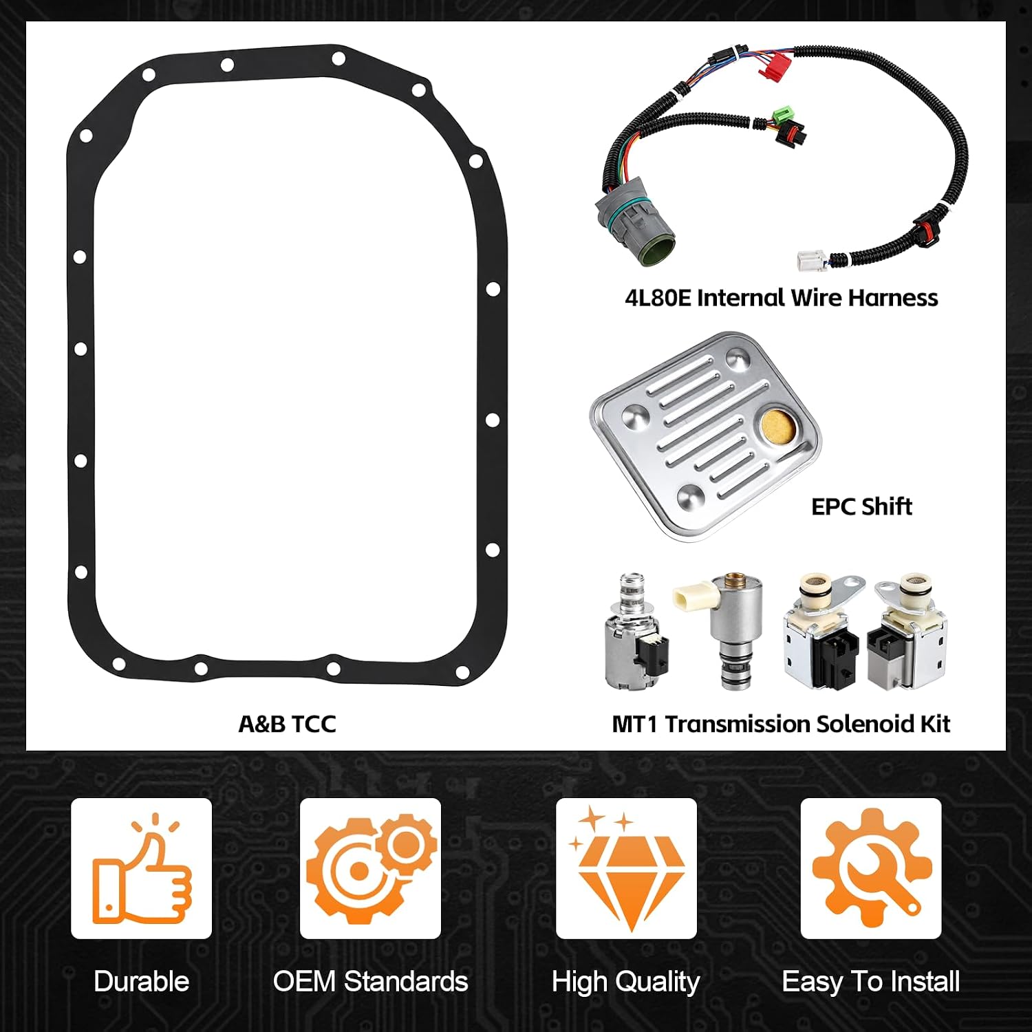 4L80E Internal Harness and Solenoid Kit with Filter 2004-Up view 3