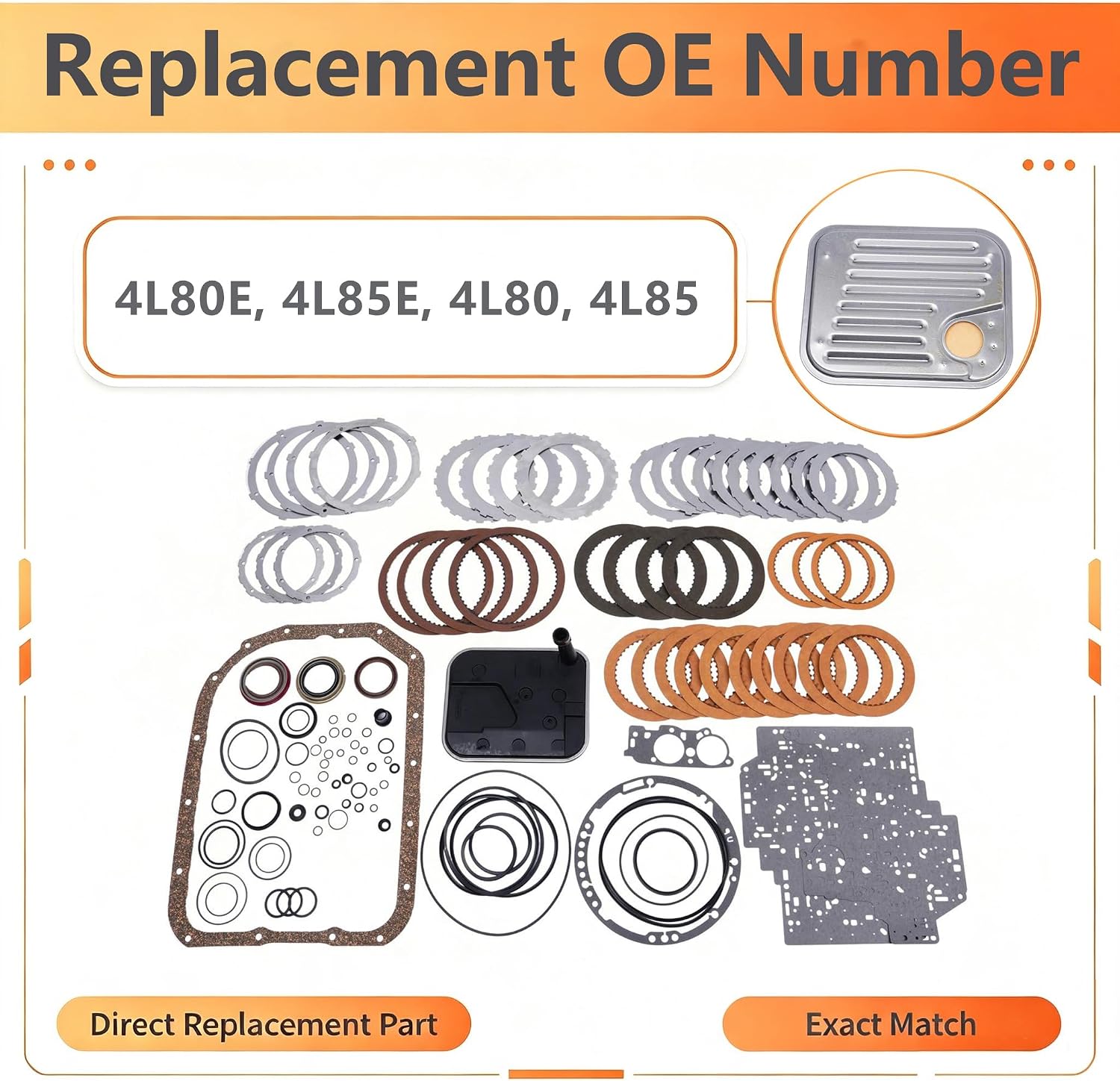 4L80E Master Rebuild Kit with Filter, Steels and Frictions view 3