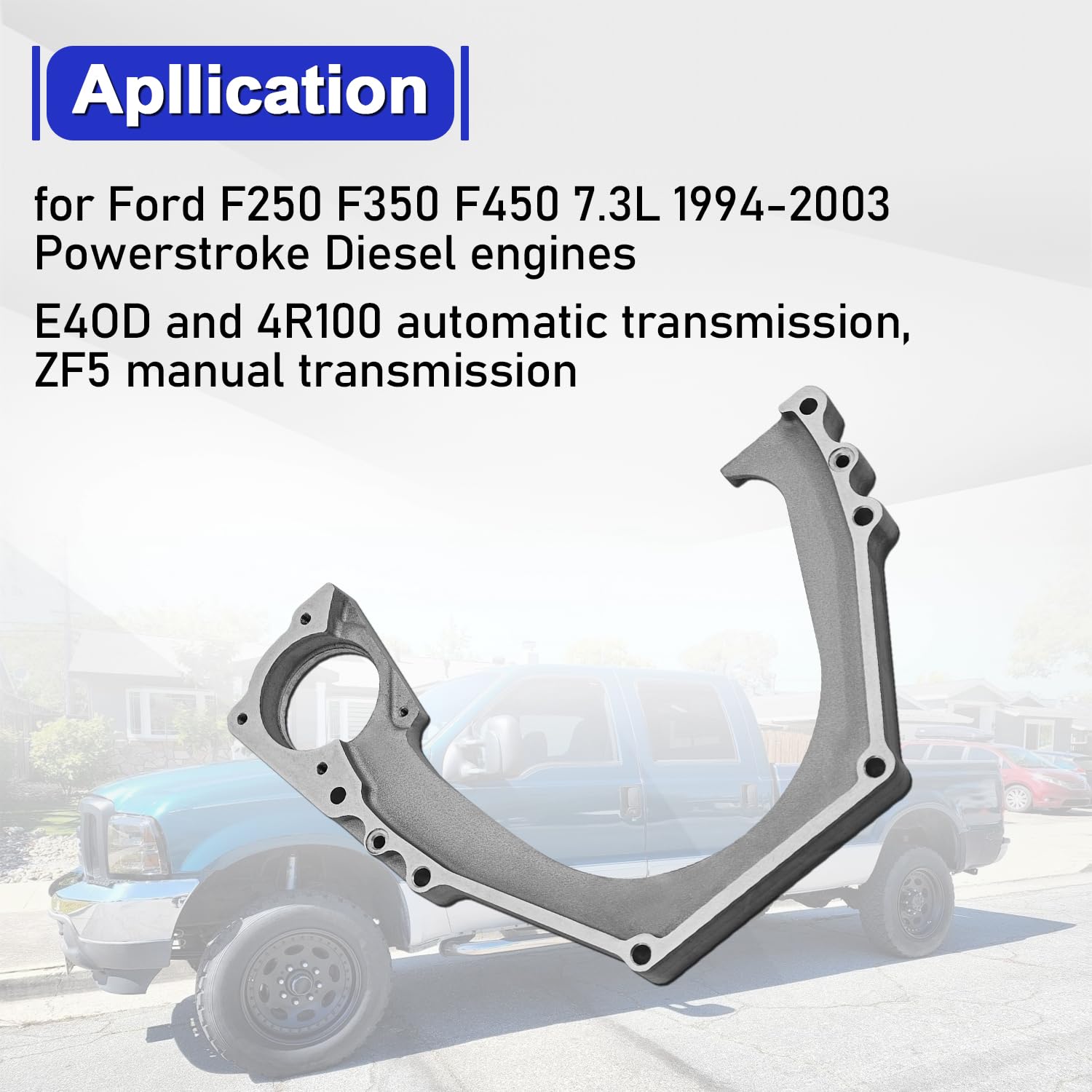 4R100 Transmission Adapter Spacer Plate Ford 7.3L Powerstroke view 3