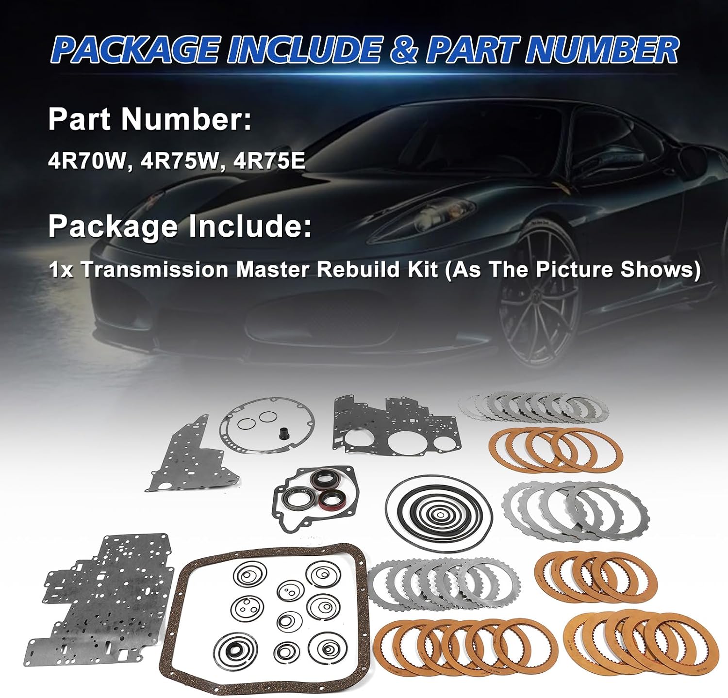 4R70W Master Rebuild Kit with Frictions and Steels view 2
