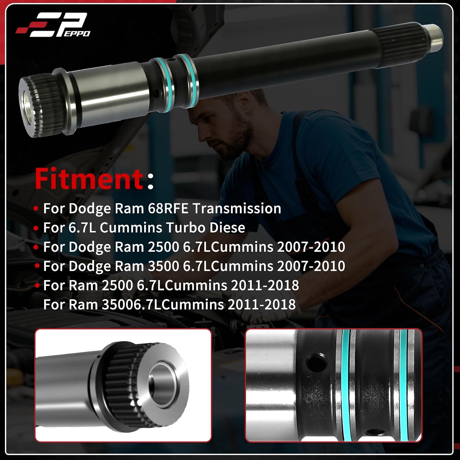 68RFE 300M Billet Input Shaft Ram 2500/3500 Cummins view 2