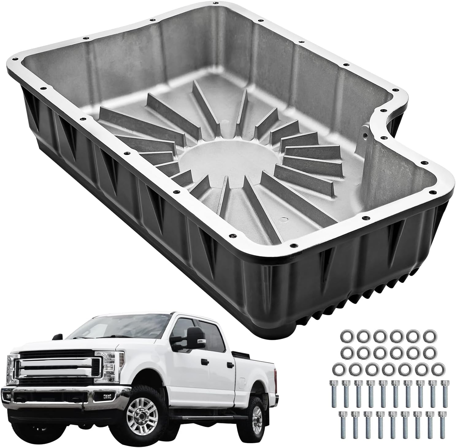 6R140 Deep Cast Aluminum Transmission Pan, Ford Super Duty