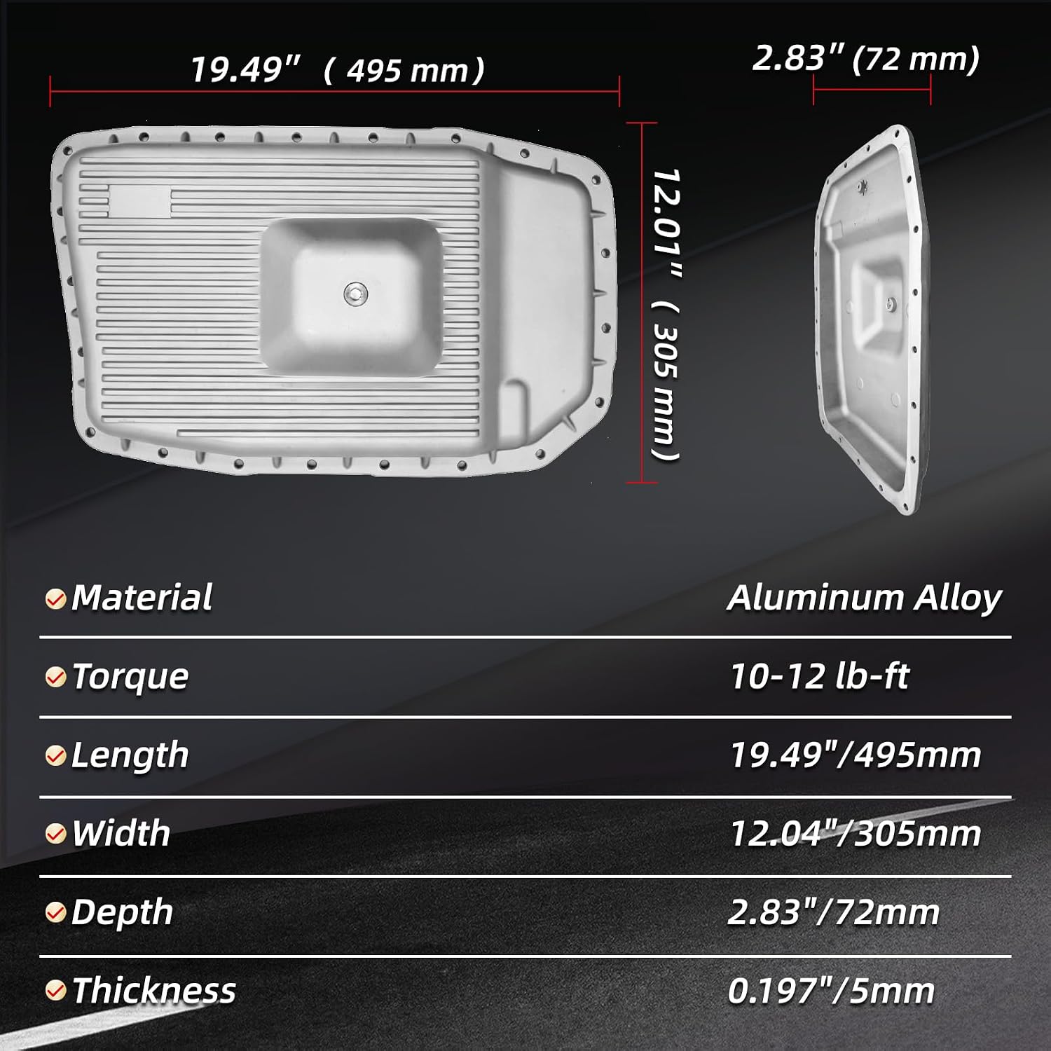 6R80 Aluminum Transmission Pan Kit for Ford F-150 265-854 view 2