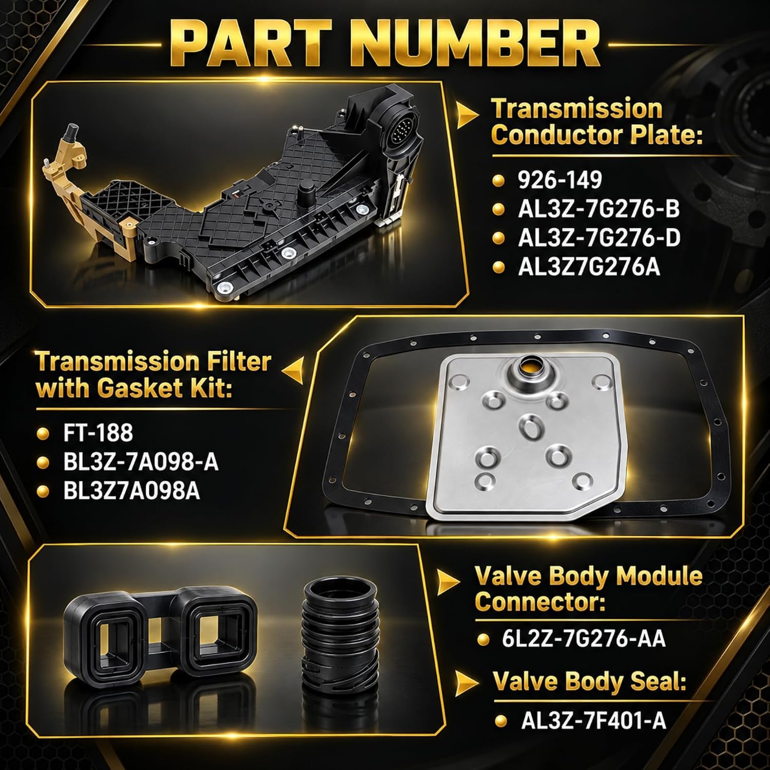 6R80 Lead Frame Kit with Valve Body Connector and Filter view 3