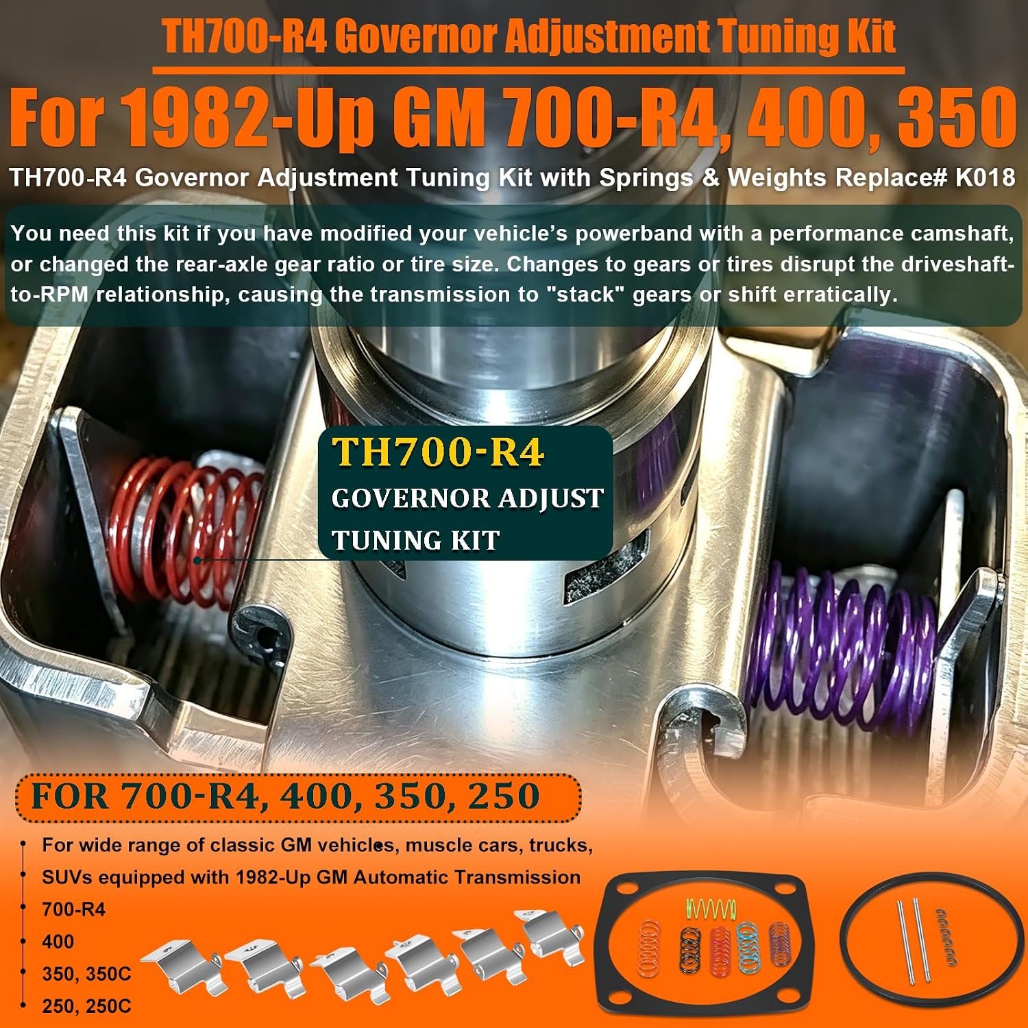 700R4 Governor Adjustment Kit with Springs and Weights view 2