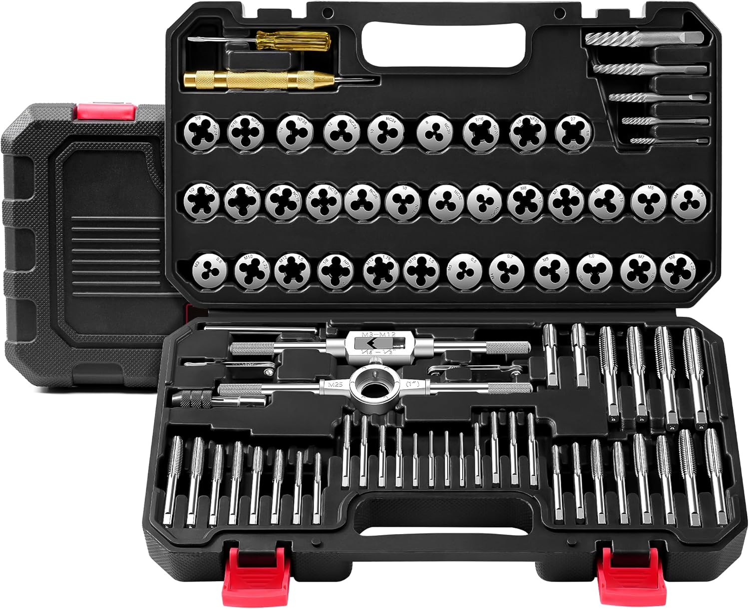 81 Piece SAE and Metric Tap and Die Thread Repair Set