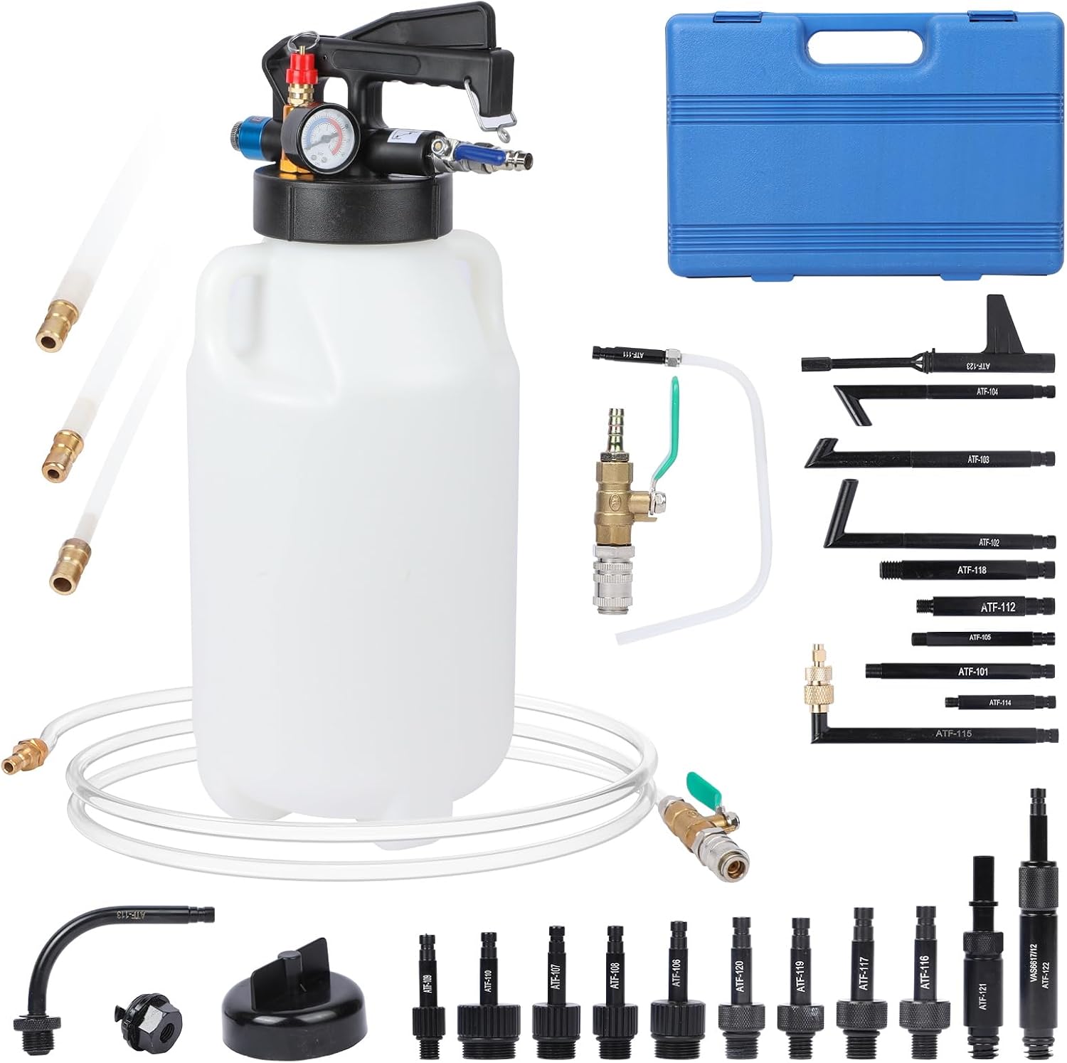 8L Pneumatic ATF Transfer Pump Kit, 26 Fill Adapters