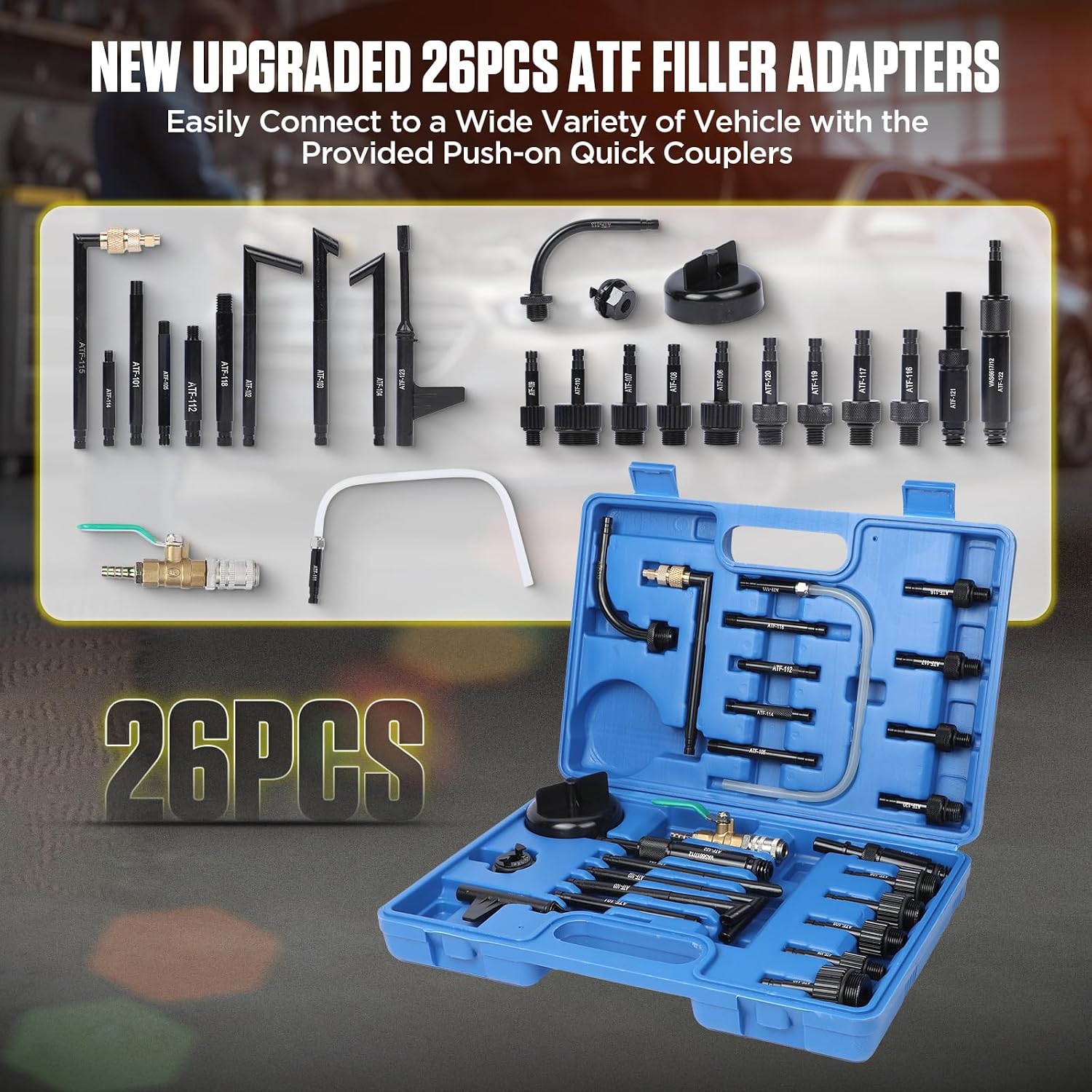 8L Pneumatic ATF Transfer Pump Kit, 26 Fill Adapters view 3