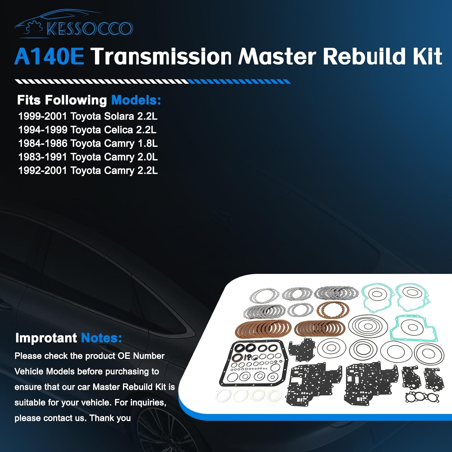 A140E Transmission Master Rebuild Kit Toyota Camry view 2