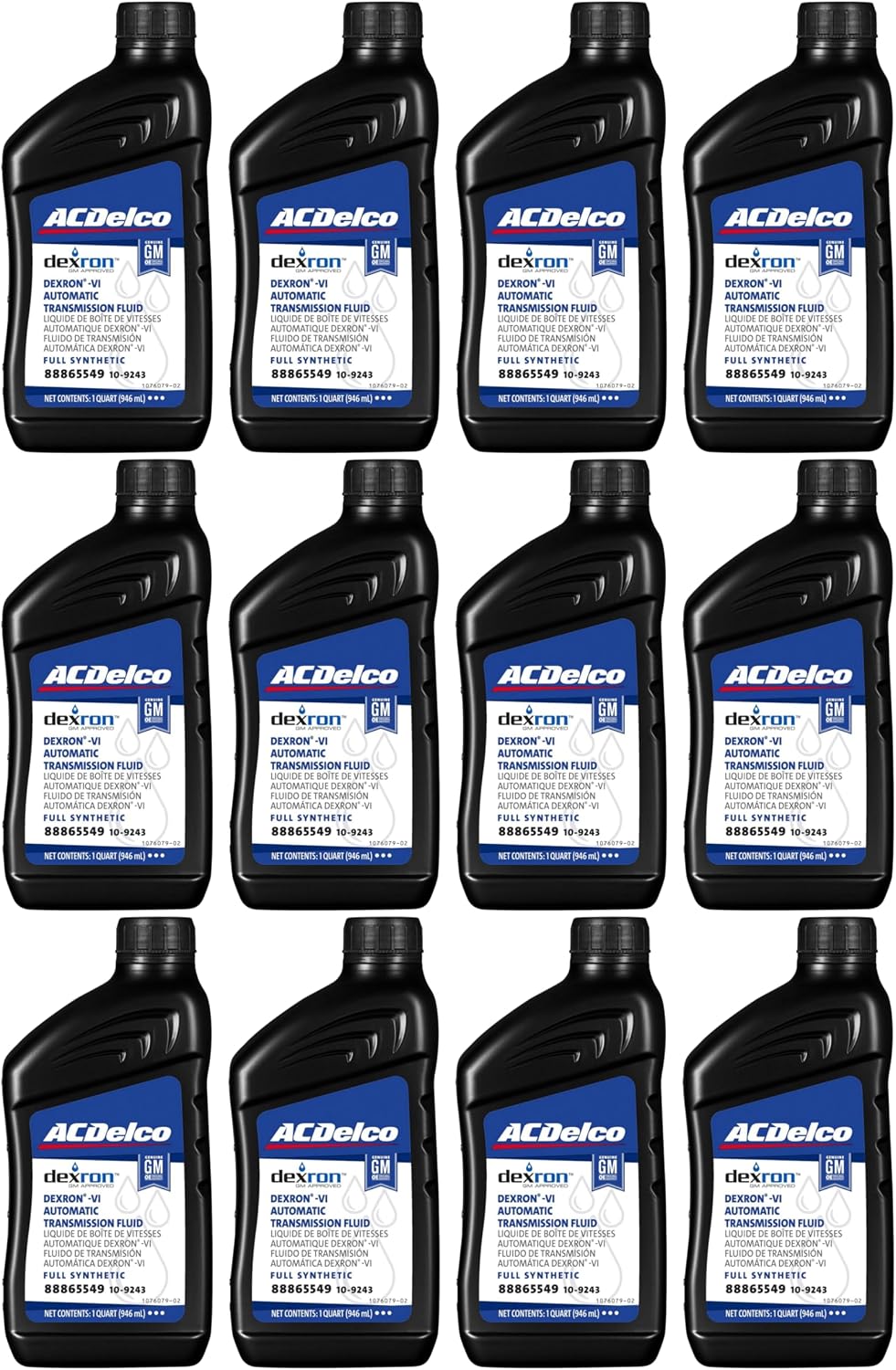 ACDelco Dexron VI Full Synthetic ATF, Case of 12 Quarts