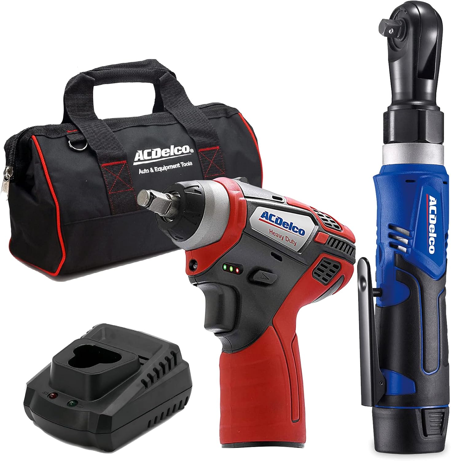 ACDelco 12V Cordless 3/8 Ratchet and Impact Wrench Kit