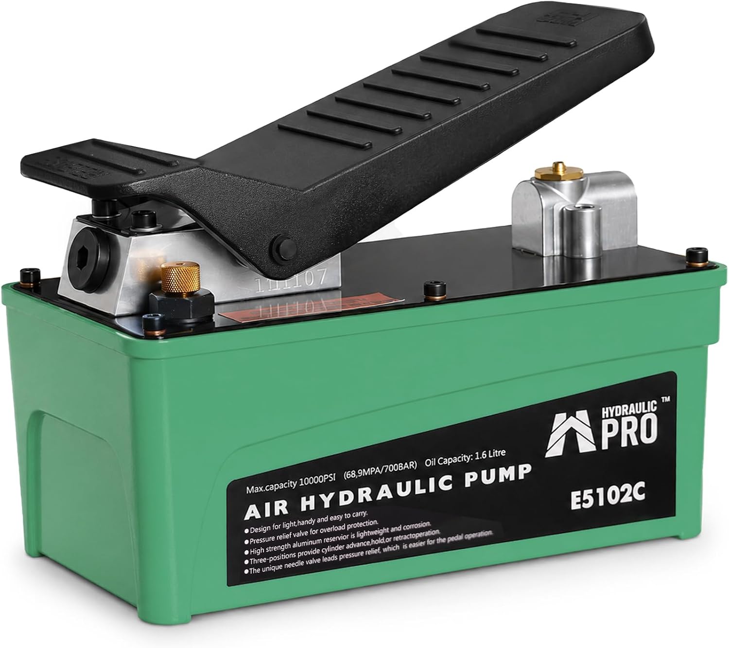 Air Hydraulic Foot Pump 10,000 PSI for Shop Presses
