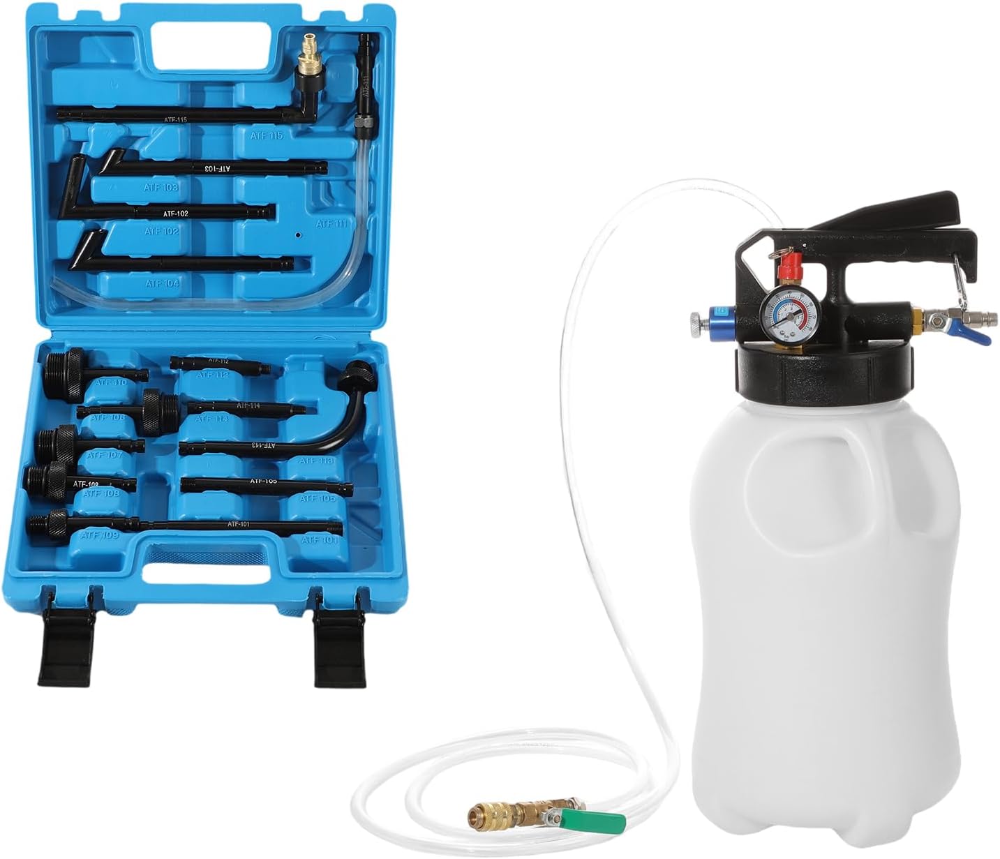 Air-Operated ATF Transfer Pump Kit 6L with 15 Adapters