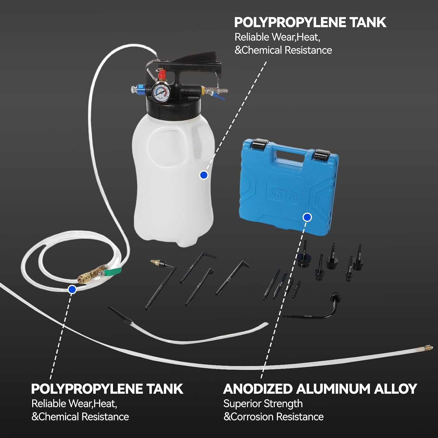 Air-Operated ATF Transfer Pump Kit 6L with 15 Adapters view 3