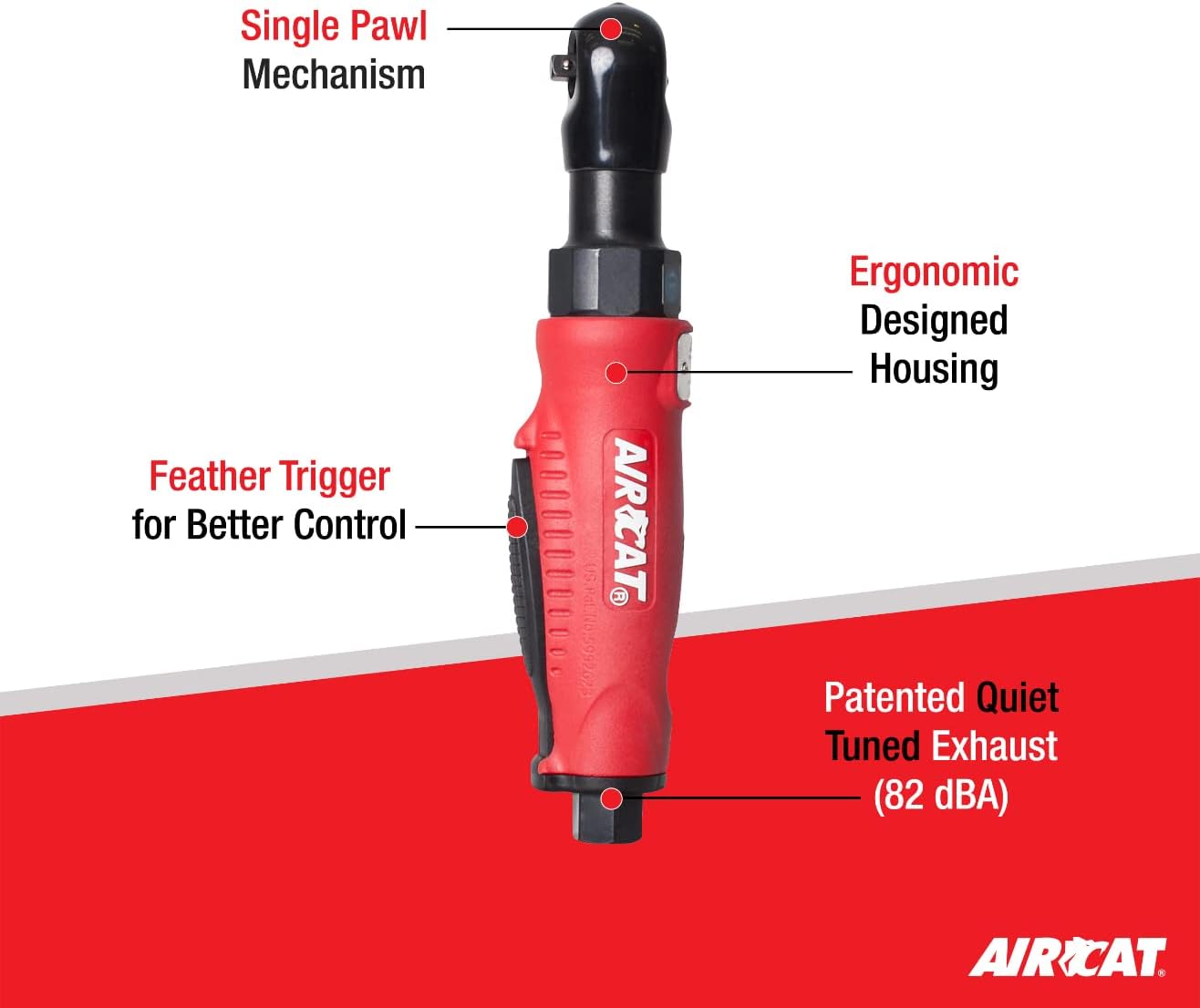 AIRCAT 801 Composite Air Ratchet 3/8 in Drive 35 ft-lb view 2