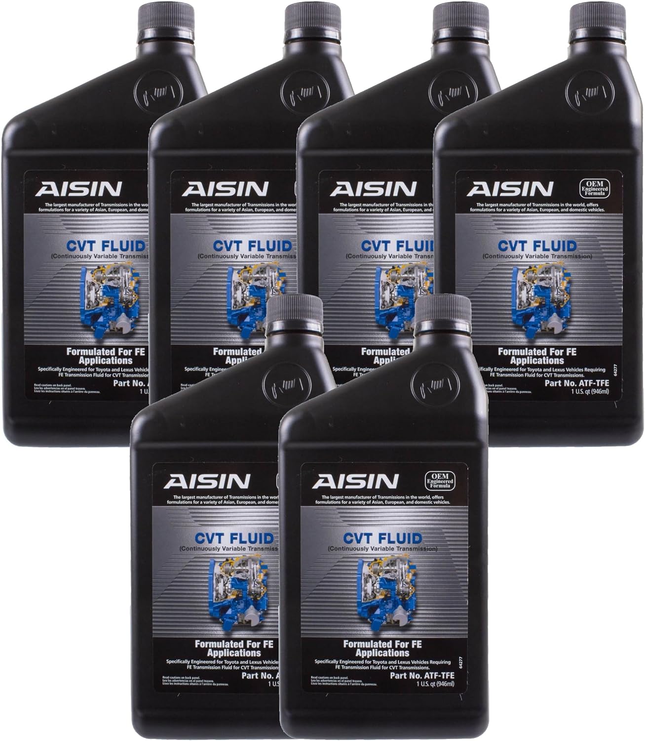Toyota/Lexus CVT Fluid FE, Aisin ATF-TFE, 6-Quart Case
