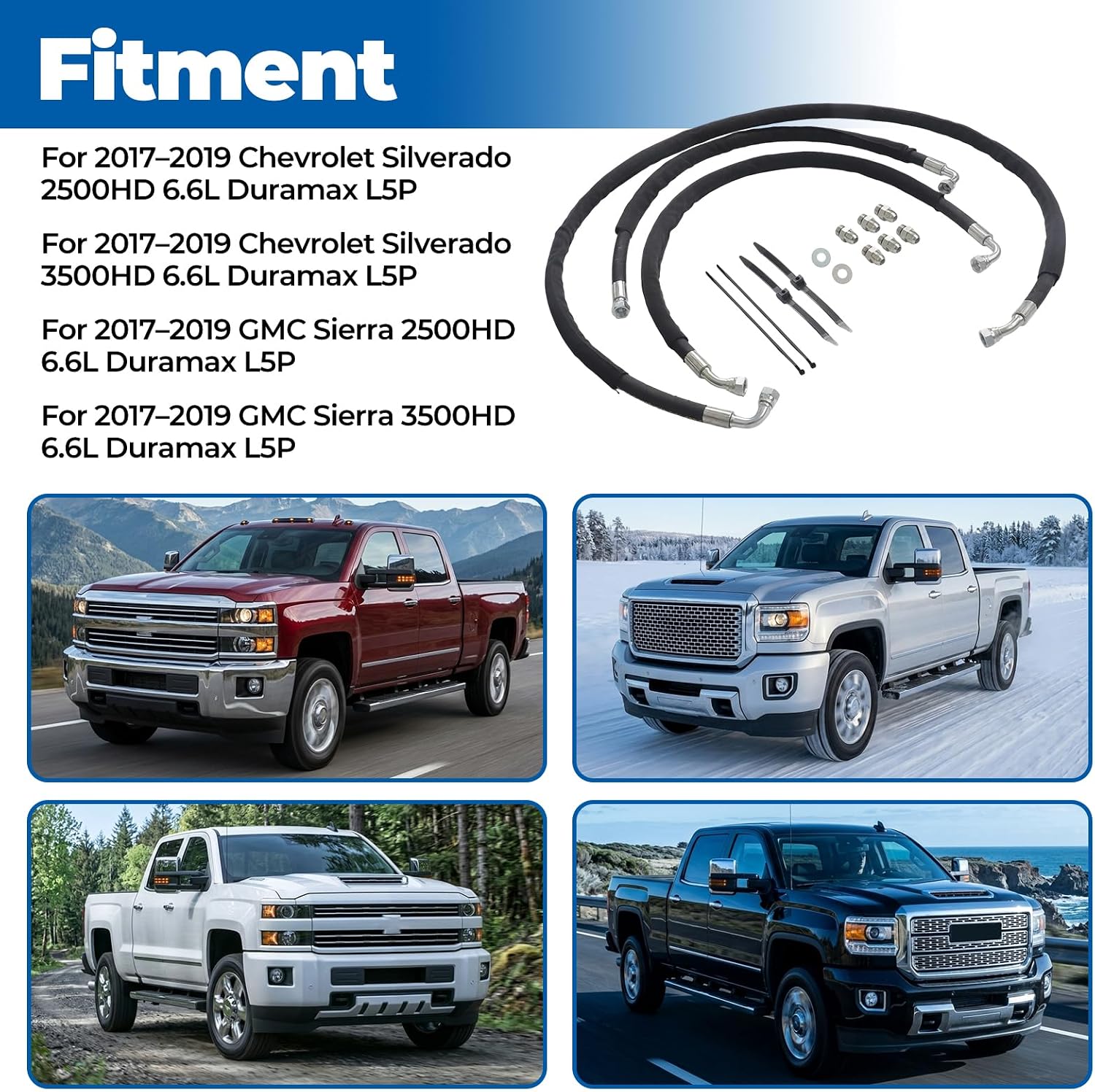 Allison 1000 Transmission Cooler Line Kit, L5P Duramax view 2