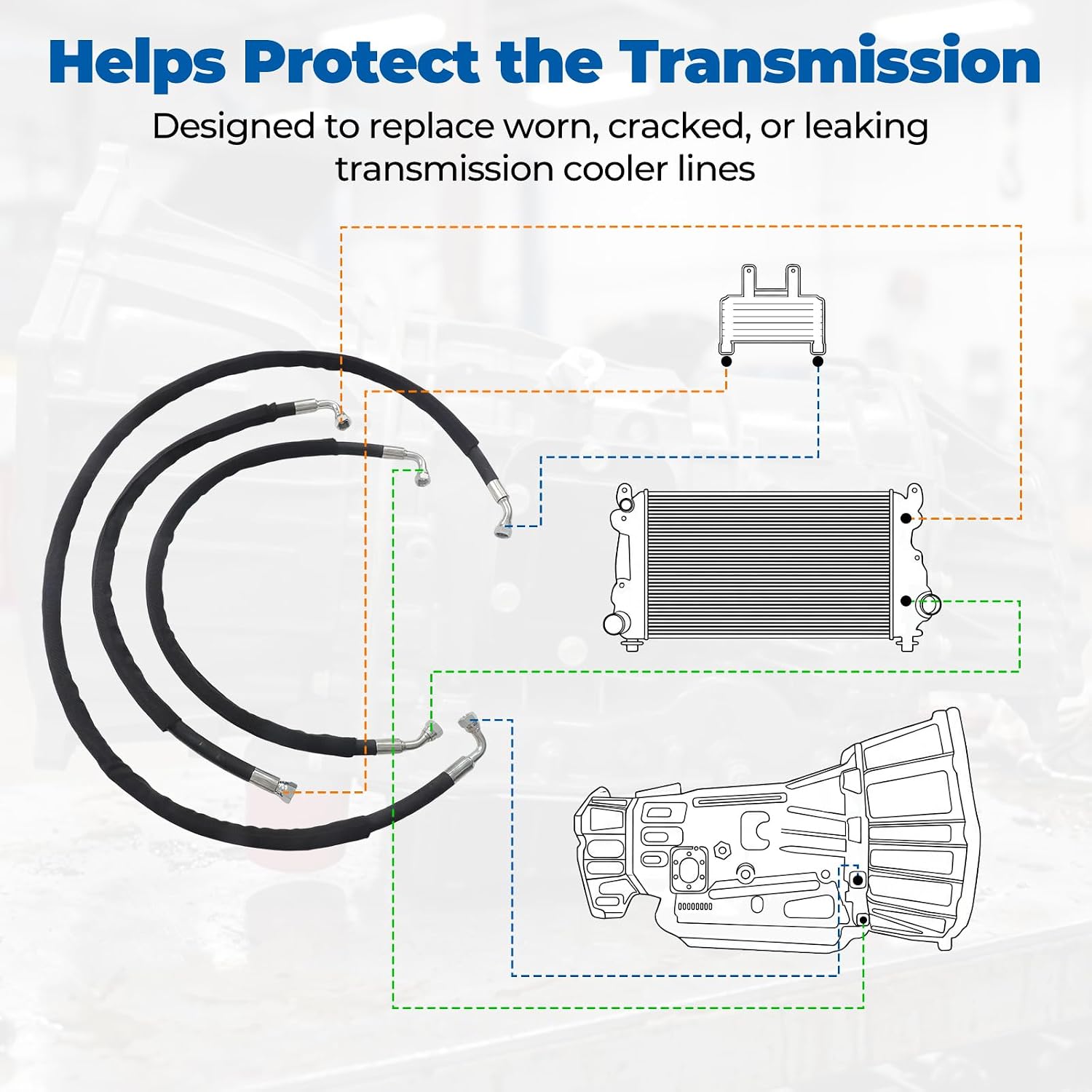 Allison 1000 Transmission Cooler Line Kit, L5P Duramax view 3