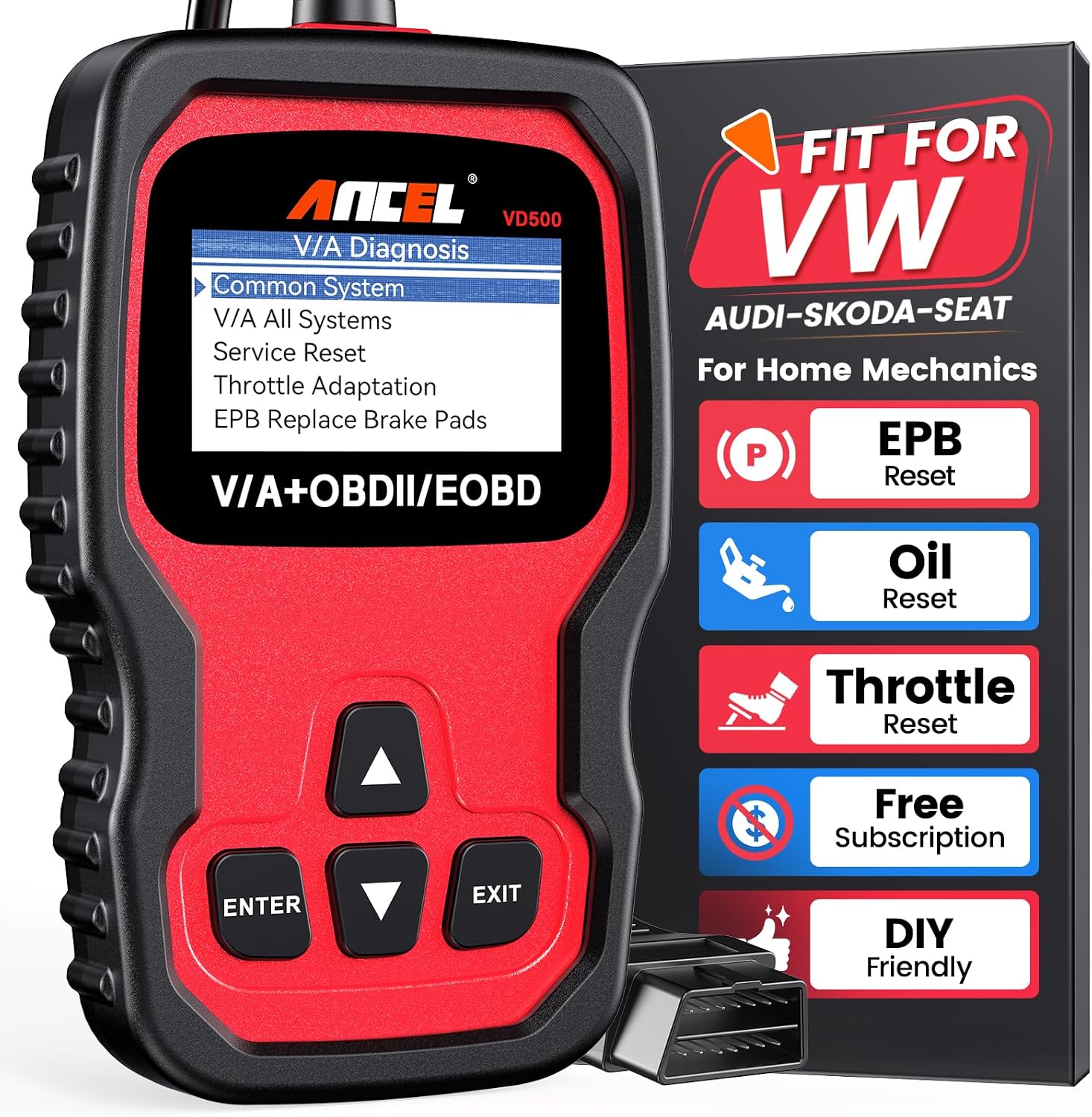 ANCEL VD500 OBD2 Scanner for VW Audi Transmission Codes
