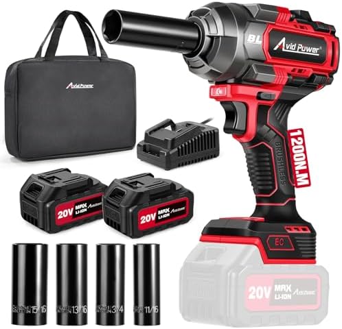 AVID POWER 20V Brushless 1/2 in. Impact Wrench Kit 900 ft-lbs view 2