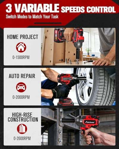 AVID POWER 20V Brushless 1/2 in. Impact Wrench Kit 900 ft-lbs view 3