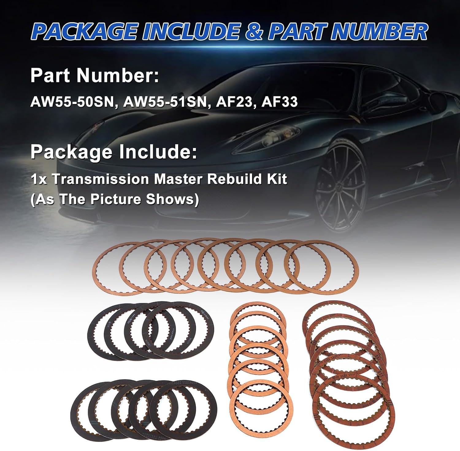 AW55-50SN Transmission Clutch Friction Plate Kit view 2
